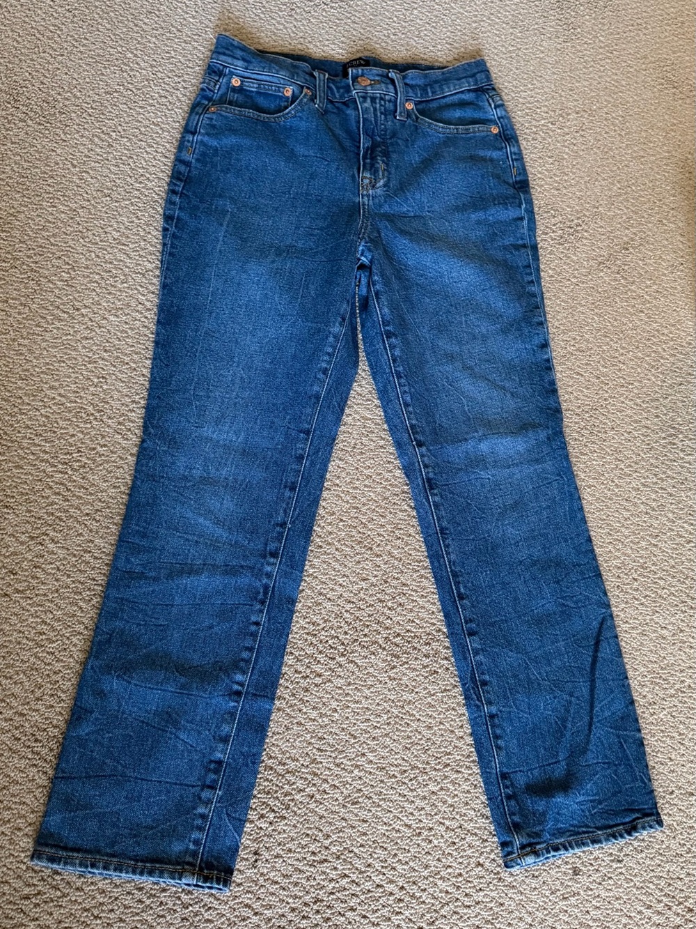 J. Crew Women's Straight-Leg Jeans in Dark Blue Denim